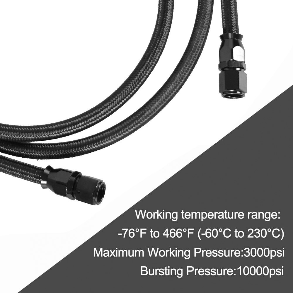 2 X 7Ft AN6 Flexible PTFE Tran - Flexible Hose Braided 评论和价格